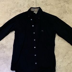 authentic Burberry black button up shirt